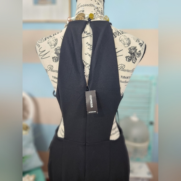 NWT Express Laser Cut Black Dress - Picture 9 of 11